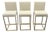 Rh Emery Armless Fabric Counter Stools – Set of 3 Perennials® Performance Textured Linen Weave – Sand | Burnished Brass | Counter Height For Sale