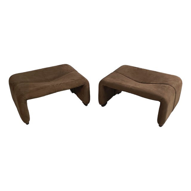 Italian Modern Poufs Coronado by Afra Tobia Scarpa for B&B, 1970s, Set of 2 For Sale