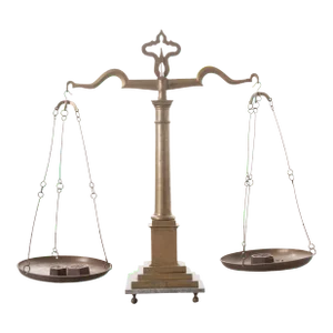 19th Century English Brass Table Scale and Weights