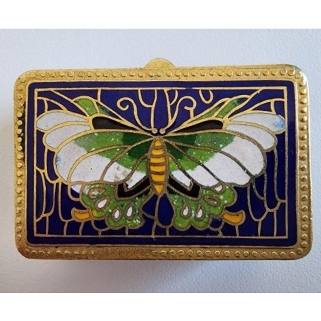 Mid-20th Century Japanese Ginbari Cloisonné Enamel "Papilio" Box For Sale - Image 17 of 17