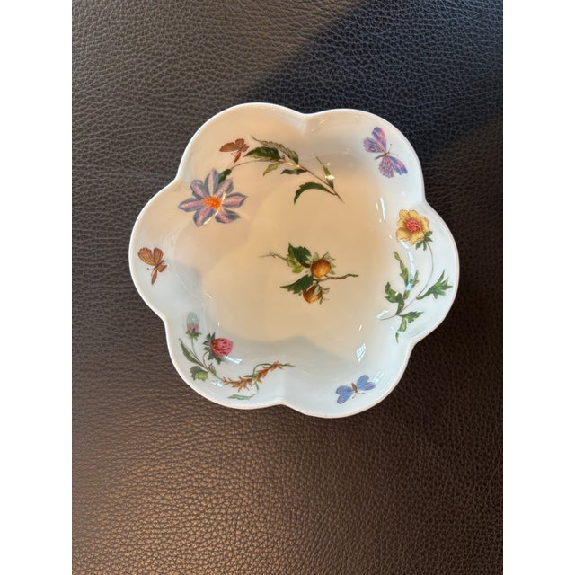Limoge Small Melon Bowl, “Mon Jardin” by Ceralene Raynaud Botanical Depicting Insects. For Sale - Image 9 of 9