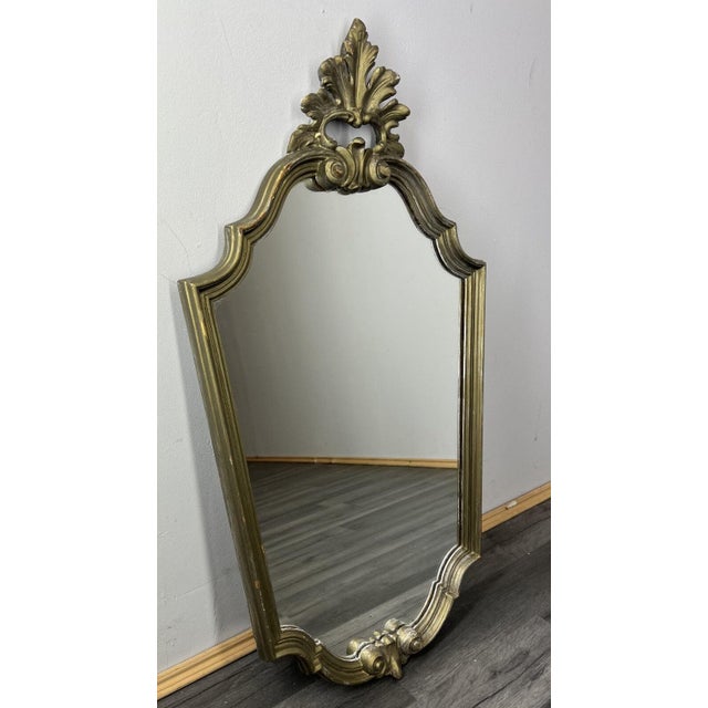 Glass Vintage French Wall Mirror in Wood For Sale - Image 7 of 7