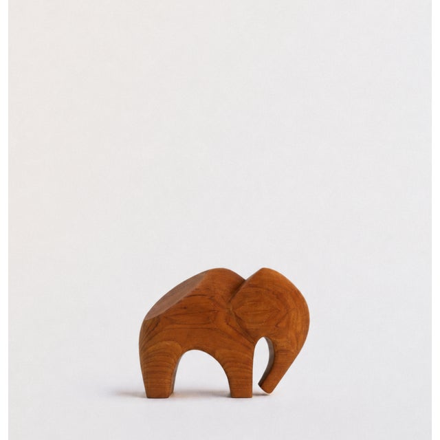 Brutalist Large Carved Wooden Elephant Sculpture, 1960s For Sale - Image 3 of 4