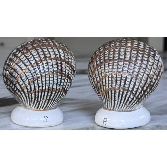 Mid 20th Century Made in Japan Shell Motif Salt & Pepper - Set of 2 For Sale - Image 11 of 16