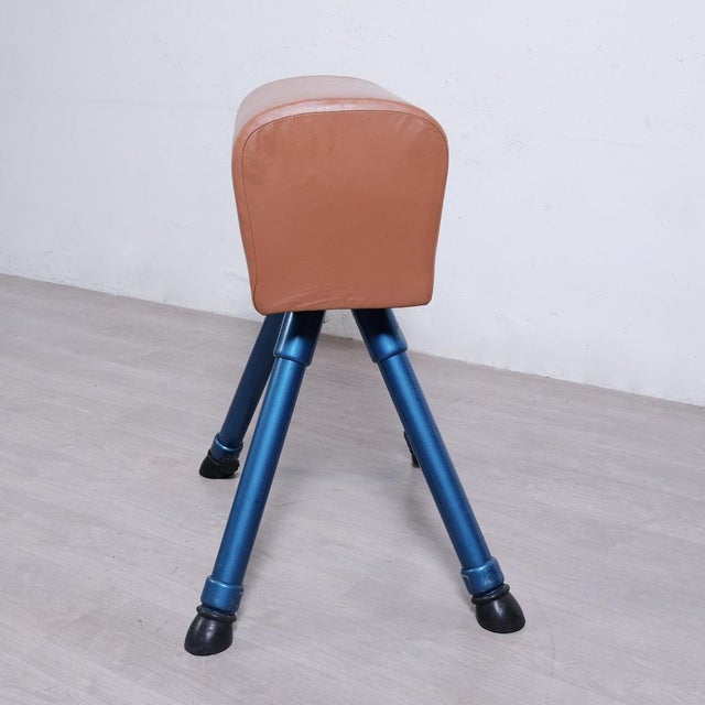 Vintage Height-Adjustable Leather Gym Stand, 1980s For Sale - Image 10 of 18
