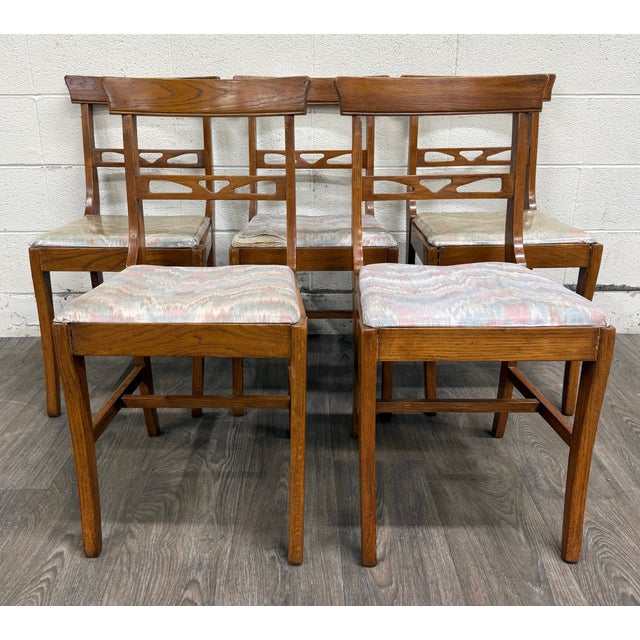 American Antique American Quarter Sawn Oak Dining Chairs - Set of 5 For Sale - Image 3 of 15