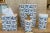 1980s Labrazel Ceramic Bath Set, Black/Cream Toile Made in Italy, Wastebasket, Tissue Holder, Soap Dispenser, Covered Jar - 4 Piece Set For Sale - Image 4 of 8