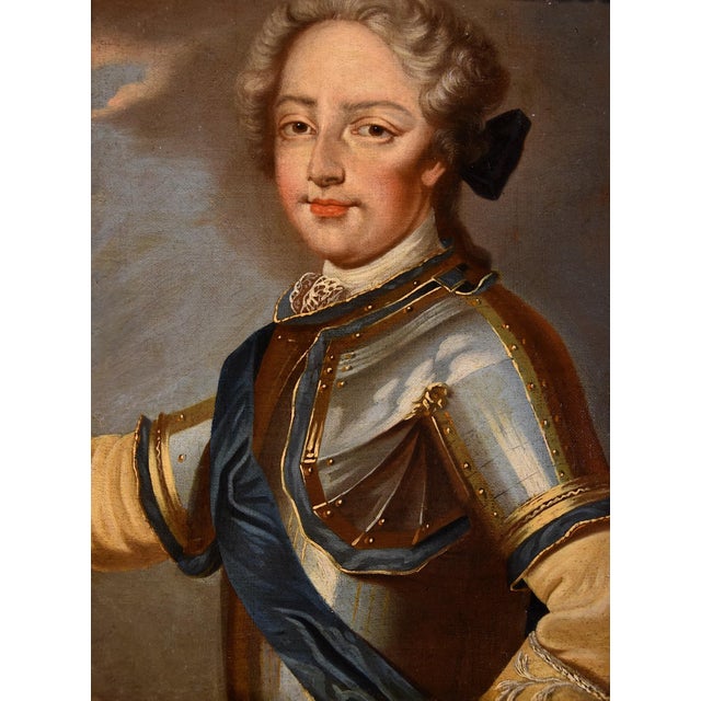 Atelier of Pierre Gobert, Louis XV King of France & Maria Leszczynska, 18th Century, Oil on Canvases, Framed, Set of 2 For Sale - Image 13 of 17