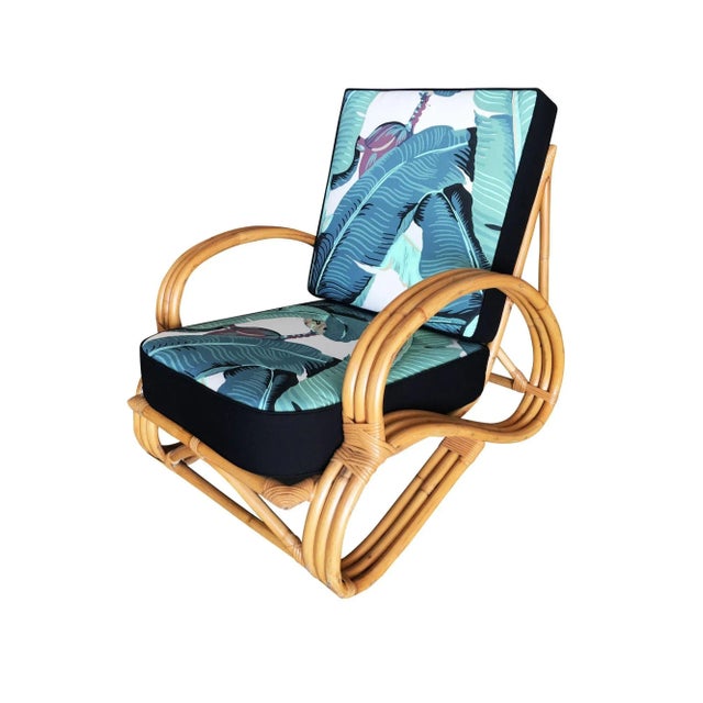 Restored Three-Strand "S-Arm" Rattan Sofa & Lounge Living Room Set For Sale - Image 9 of 12