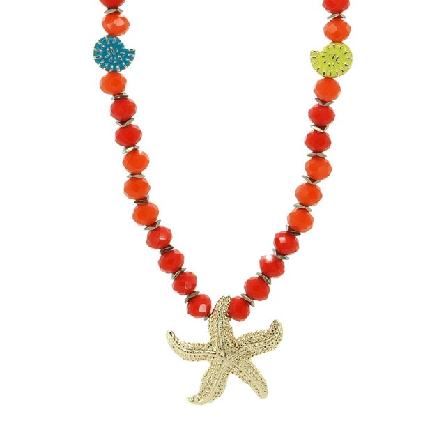 Summer Joy Starfish & Shell Beaded Necklace For Sale - Image 9 of 9