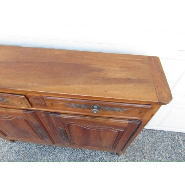 Brown Antique French Walnut Buffet or Console Cabinet For Sale - Image 8 of 18