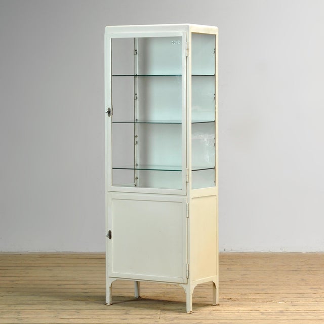 Industrial Vintage Medical Cabinet in Glass and Iron, 1970s For Sale - Image 3 of 12
