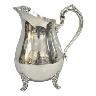 Vintage International Silver Co Silver Plated Victorian Bulbous Water Pitcher For Sale