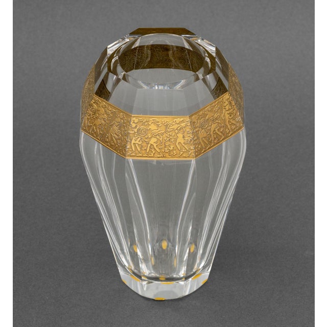 Moser Glassworks Moser "Diva" Oroplastic Cut Crystal Vase For Sale - Image 4 of 7