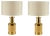 Italian Table Lamps in Gold and Stoneware Ceramic by Bitossi, 1970s, Set of 2 For Sale
