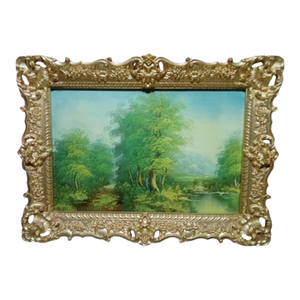 P. Rossi Italian 1880 Gilt Frame Landscape Painting