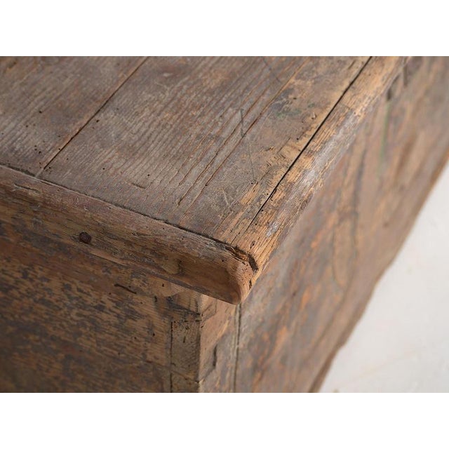 Antique Wood Chest, 1830s For Sale - Image 4 of 18
