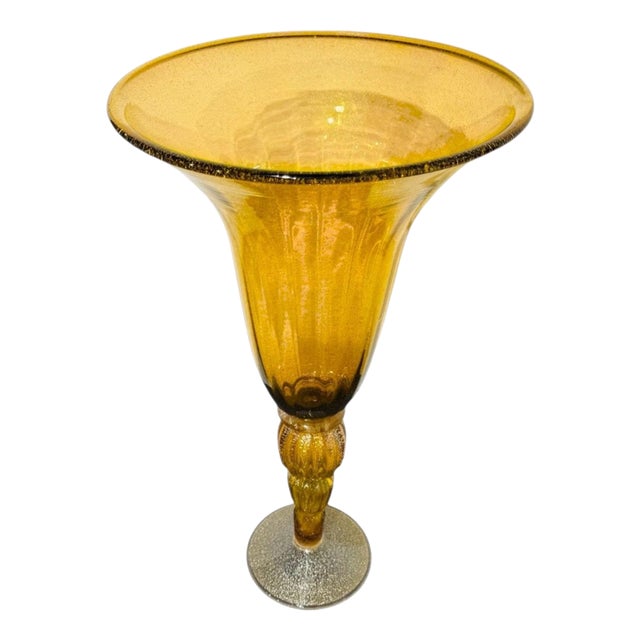 Large Vase Murano Glass attributed to Barovier and Toso, 1950s For Sale