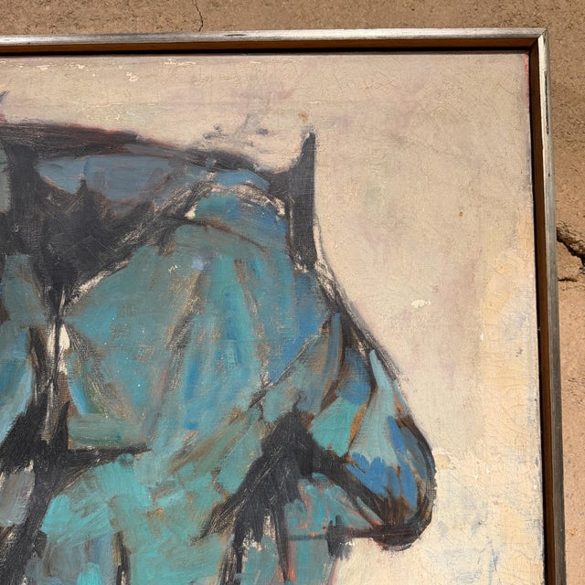 Meyer Gunther Martini Oil in Canvas Signed Gorge W Gunther Abstract Expressionism Mid-Century Mod Painting For Sale - Image 4 of 16