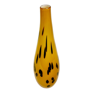 Vintage Italian Murano Tiger Spot Hollywood Regency Handblown Encased Opaque Glass Vase