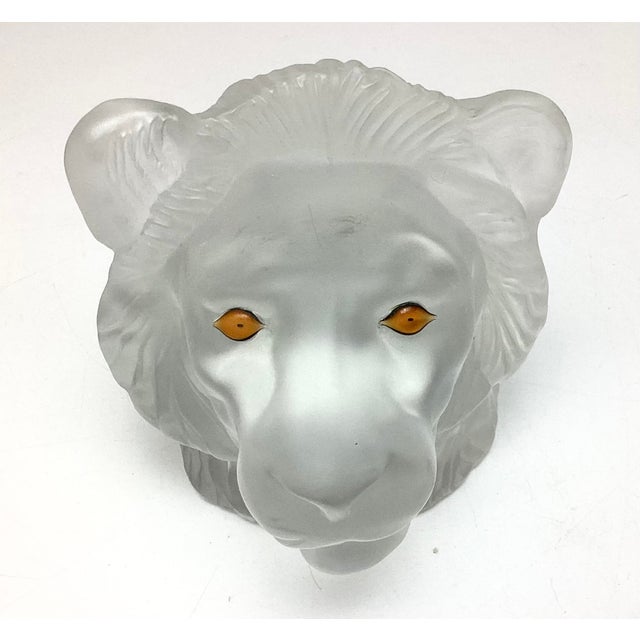 Glass Saint Louis Glass Crystal Lion Paperweight or Figurine For Sale - Image 7 of 7
