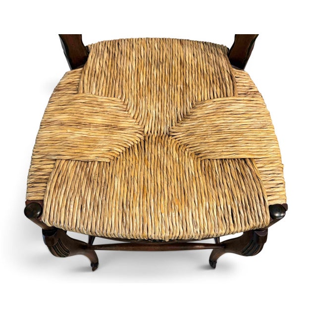 French Country Rush Seat Bar Stools - Set of 3 For Sale - Image 11 of 13