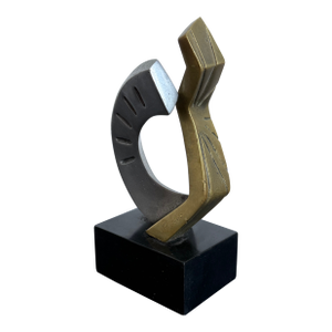 Abrstract Bronze and Aluminum Sculpture Signed Palermo, Brazil 1990s
