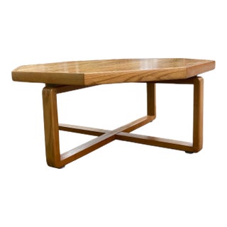 20th Century Danish Modern Octagonal Coffee Table With X Base For Sale