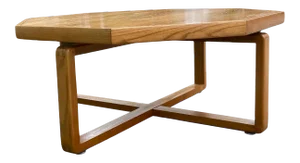 20th Century Danish Modern Octagonal Coffee Table With X Base