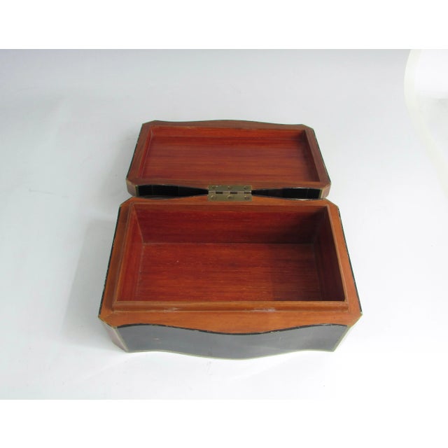 Tessalated Maitland Smith Faux Horn Gentleman's Dresser Box For Sale - Image 9 of 13