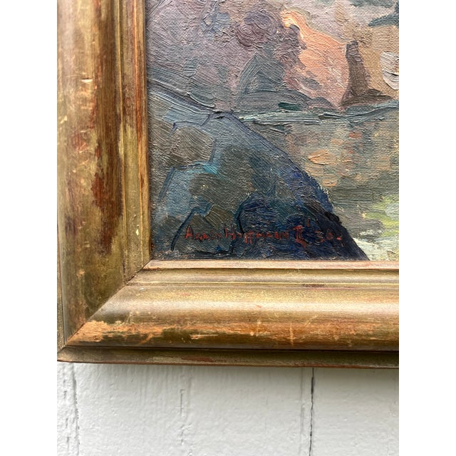 1936 Oil on Canvas of New England Woodland Stream For Sale - Image 4 of 6