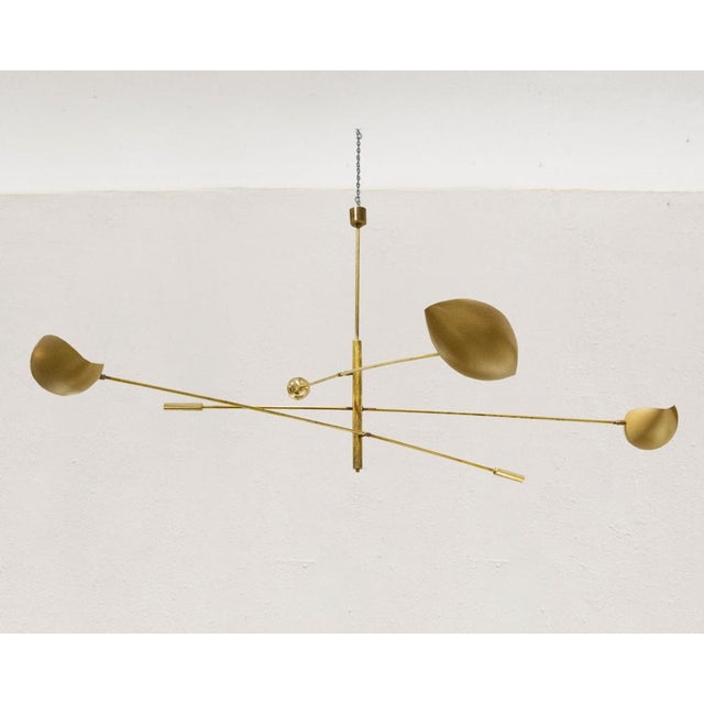 Gold Mid-Century Italian Counterweight Ceiling Lamp, 1960s For Sale - Image 8 of 10