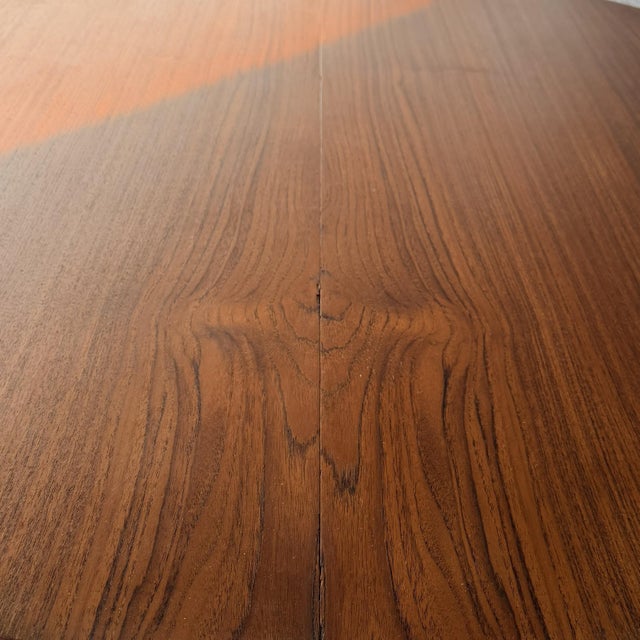 Monumental Henning Kjærnulf Model 62 Danish Modern Teak & Oak Dining Table Sorø Stolefabrik 4 Original Leaves Vintage For Sale - Image 16 of 17