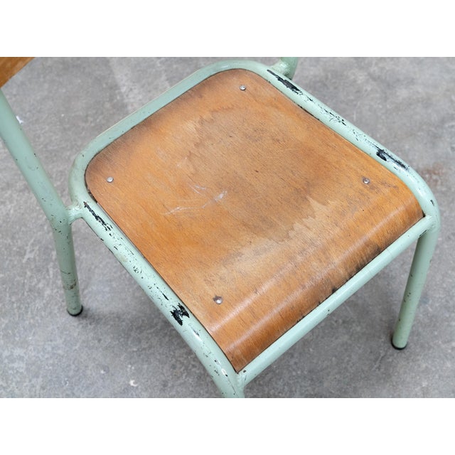 Turquoise Mobiltube School Chairs, 1950s, Set of 6 For Sale - Image 9 of 10