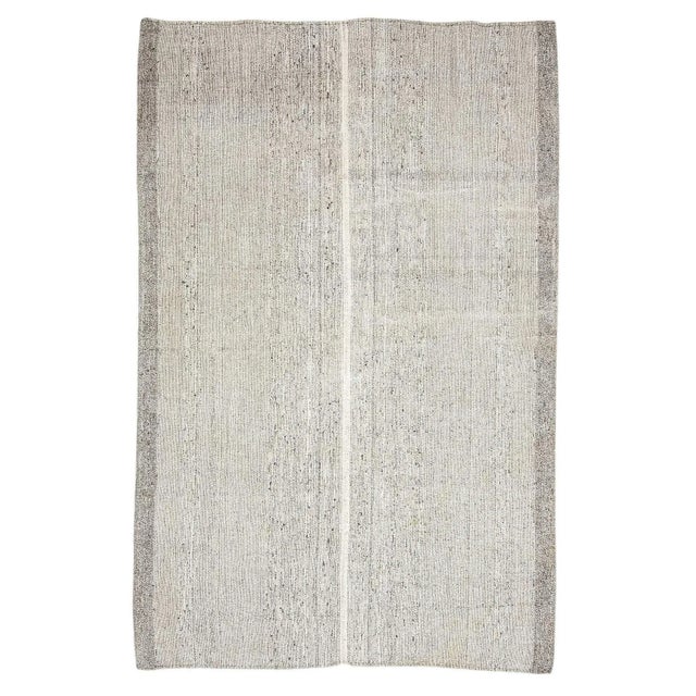Textile Vintage Gray Large Modern Turkish Kilim Rug For Sale - Image 7 of 7