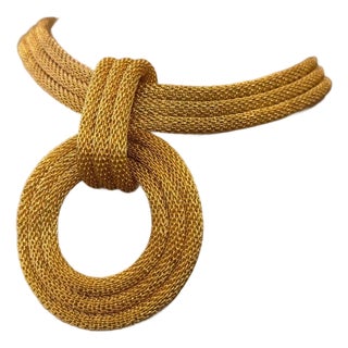 A High Quality Vintage Costume Jewelry Gilded Metal Italian Necklace For Sale