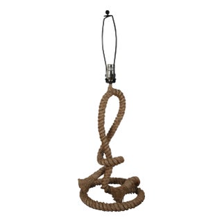Vintage Nautical Maritime Boho Chic Twisted Coiled Hemp Rope Table Lamp For Sale