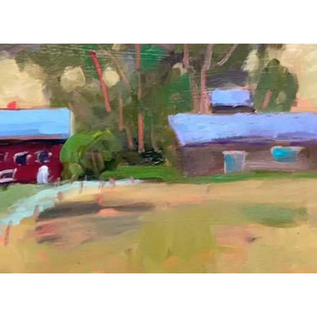 Green Contemporary Oil Painting Landscape, Bodega Bay Farm, Original Oil For Sale - Image 8 of 12