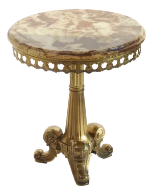 Vintage French Onyx Side Table with Brass Base, 1950s