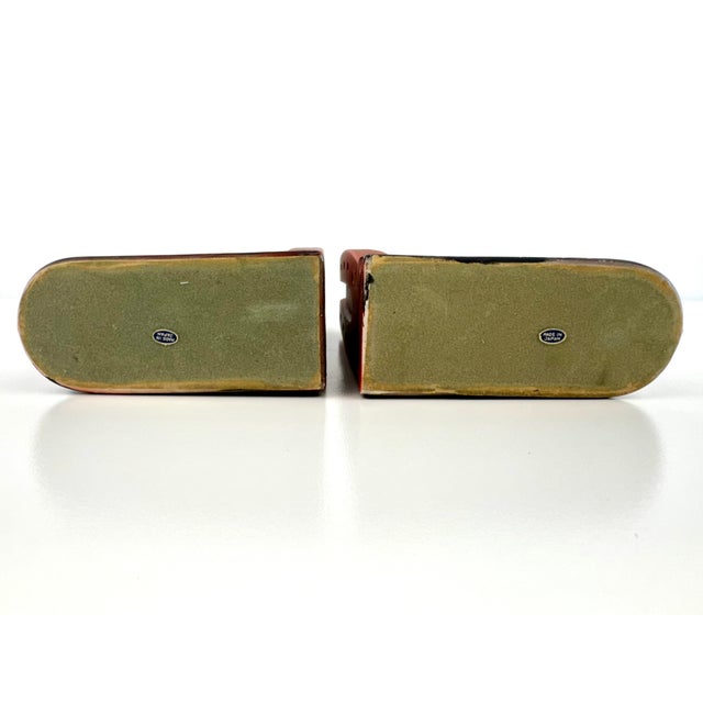 Vintage 1940's Japanese Ceramic Equestrian Horse Head Bookends, a Pair For Sale - Image 10 of 10