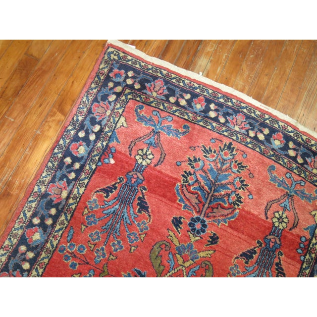 Zabihi Collection Long Traditional Antique Persian Sarouk Runner For Sale - Image 4 of 6