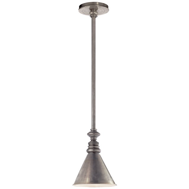 Boston Pendant in Antique Nickel with Mini Slant Shade Designer: Chapman & Myers Min. Custom Height: 14" O/A Height: 47"...
