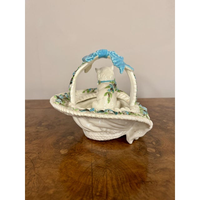 Antique Victorian Porcelain Basket, 1860 For Sale - Image 3 of 8