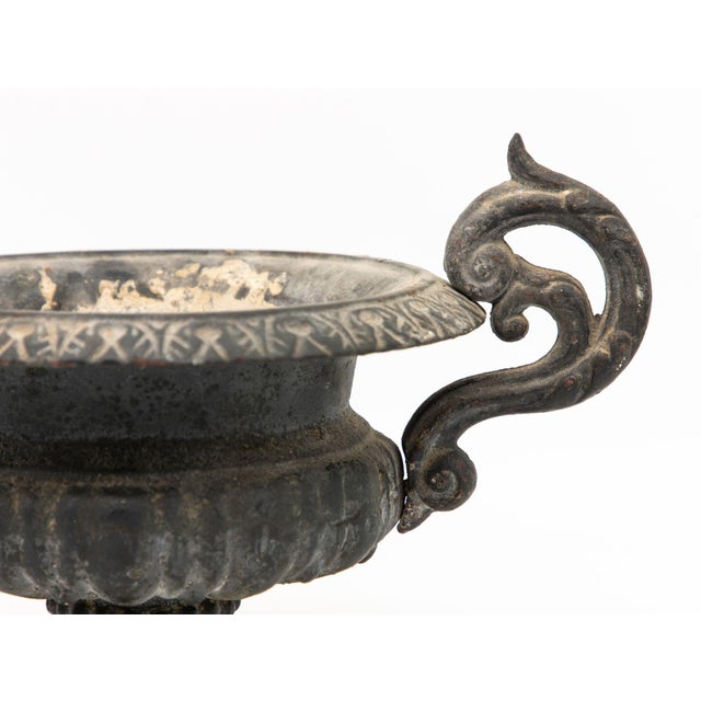 Early 20th C. French Cast Iron Garden Urn For Sale - Image 9 of 9