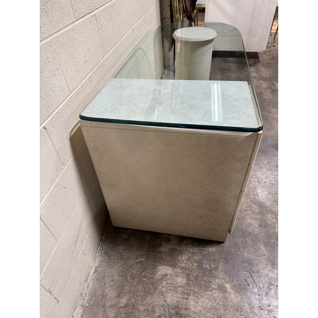 Lane Post Modern Glass Top Desk For Sale - Image 10 of 11