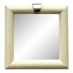 Vintage Boho Tessellated Bone and Chrome Mirror