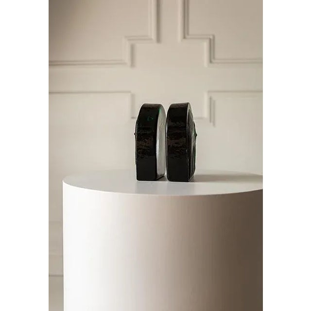 1960s 1960's Joel Myers for Blenko Green Glass Bookends - Set of Two For Sale - Image 5 of 7