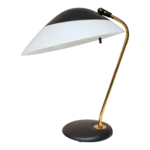 Vintage Enameled Metal and Brass Table Lamp by Gerald Thurston for Lightolier