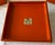 Orange Vintage Japanese Orange Lacquerware Coaster Set - 6 pcs with Box For Sale - Image 8 of 9