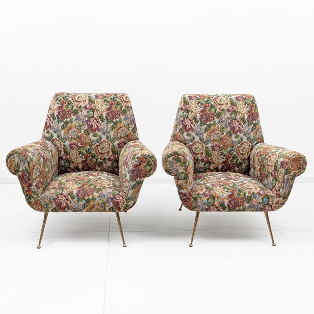 Metal Mid-Century Modern Italian Armchairs in the style of Gigi Radice, 1950, Set of 2 For Sale - Image 7 of 11
